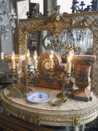 Antique Clock & Candle Stand (EU1116)