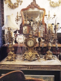 Antique Clock & Candle Stand (EU2341)