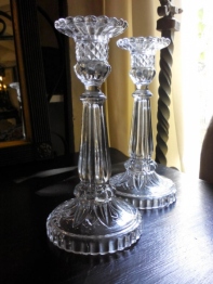 Pair Of Glass Candle Stand (C-2)