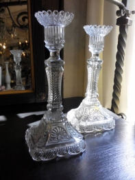 Pair Of Glass Candle Stand (C-3)