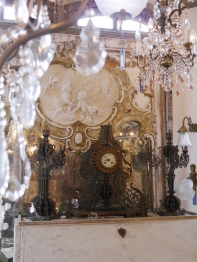 Antique Clock & Candle Stand (254-18)